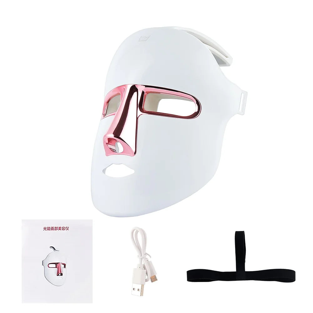Glow Shield Pro — 7-Color LED Light Therapy Face & Neck Mask (Wireless)