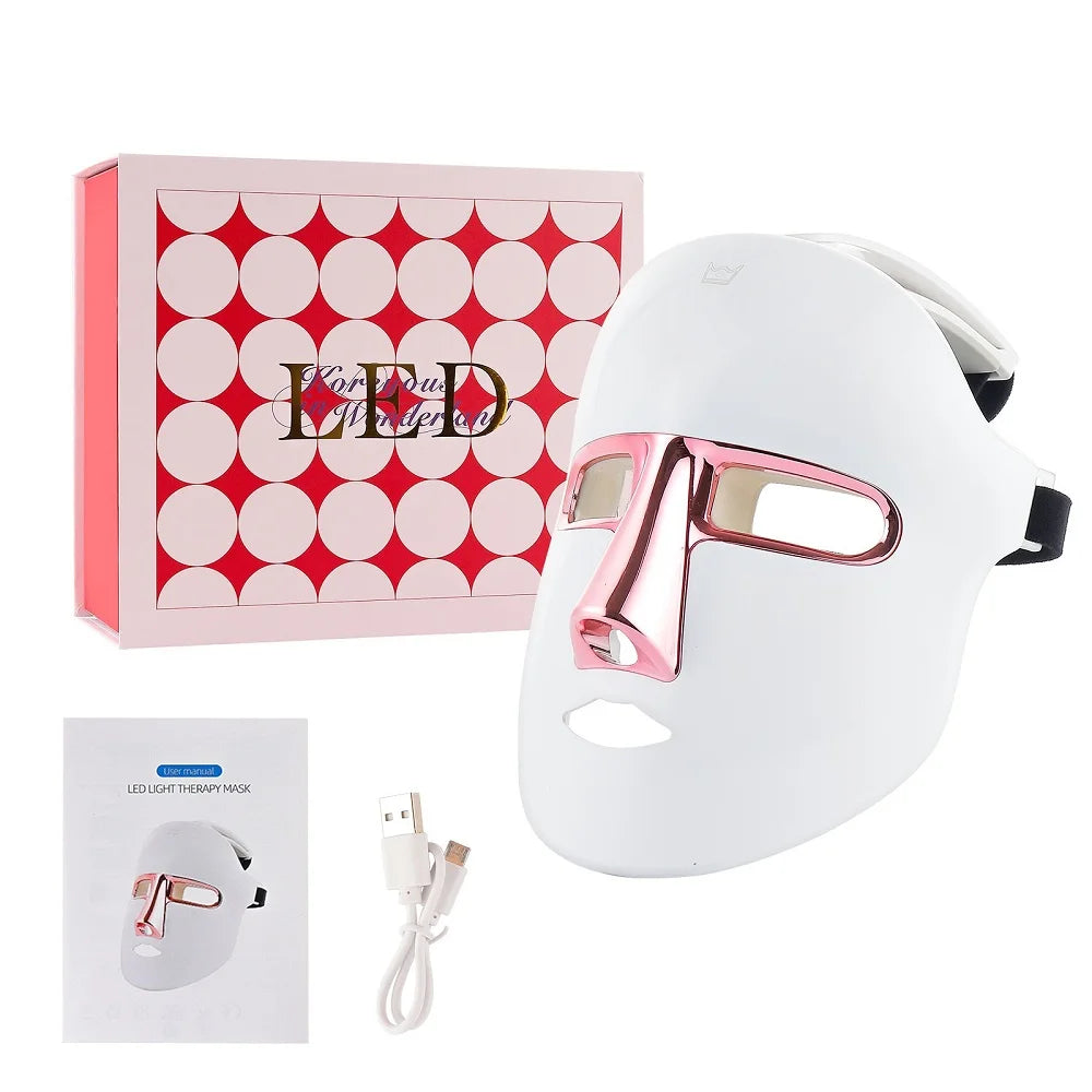 Glow Shield Pro — 7-Color LED Light Therapy Face & Neck Mask (Wireless)