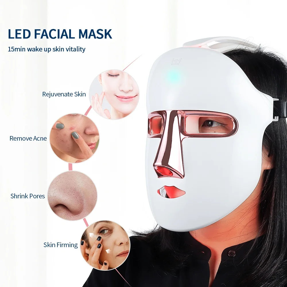 Glow Shield Pro — 7-Color LED Light Therapy Face & Neck Mask (Wireless)